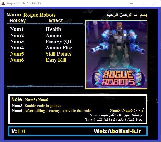 Rogue Robots Trainer +6