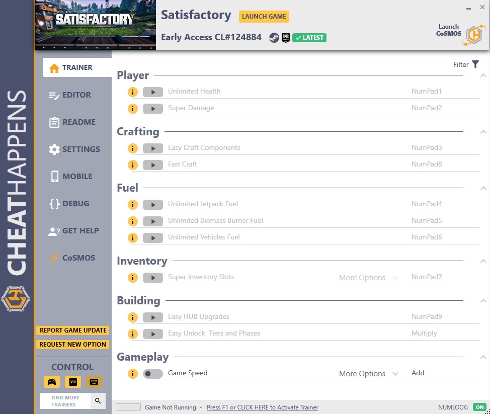 Satisfactory vCL#124884 Trainer