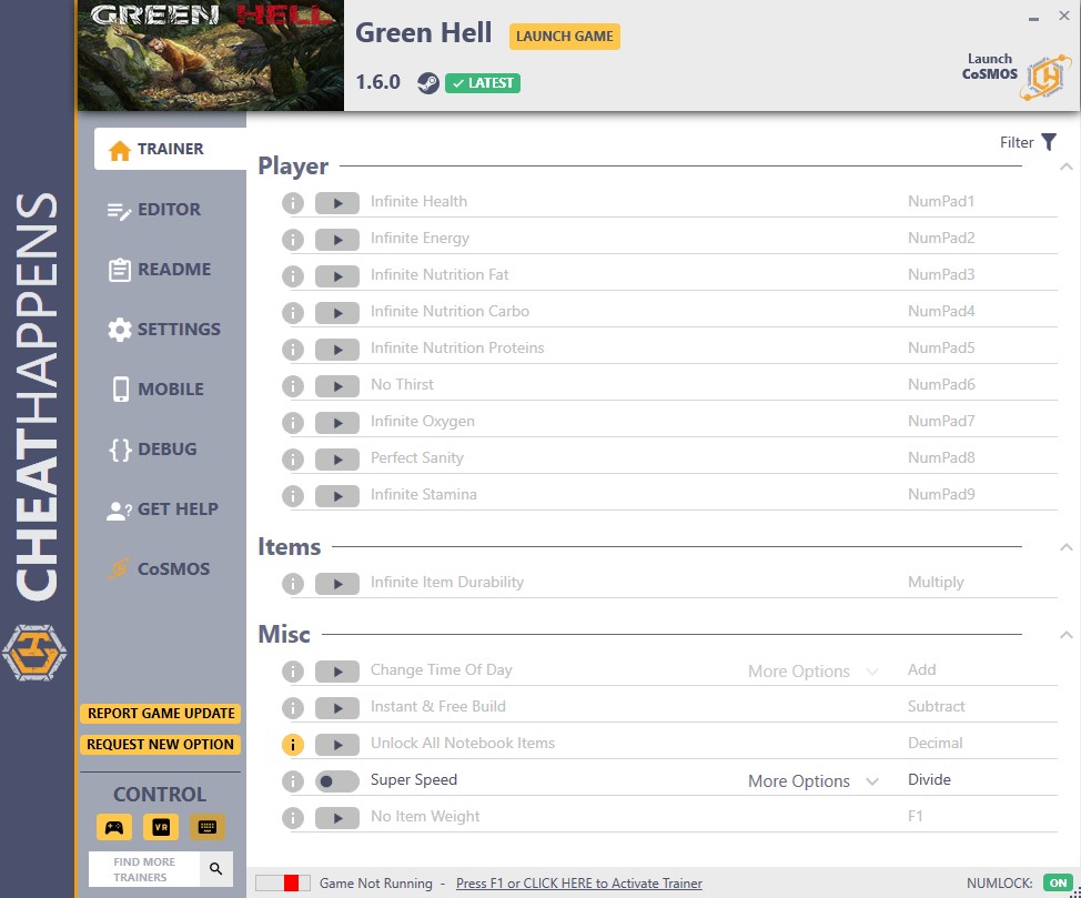 Green Hell v1.6.0 Trainer