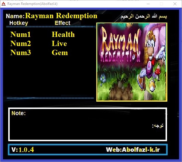 Rayman Redemption v1.0.4 Trainer +3