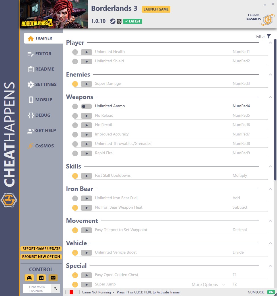 Borderlands 3 v1.0.10 Trainer