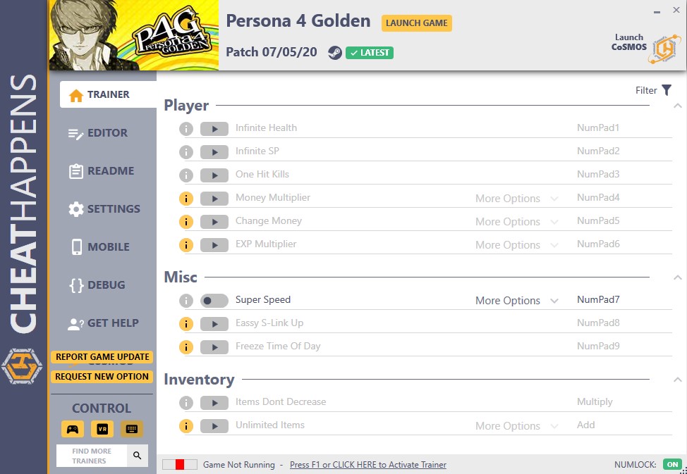 Persona 4 Golden v07.05.2020 Trainer