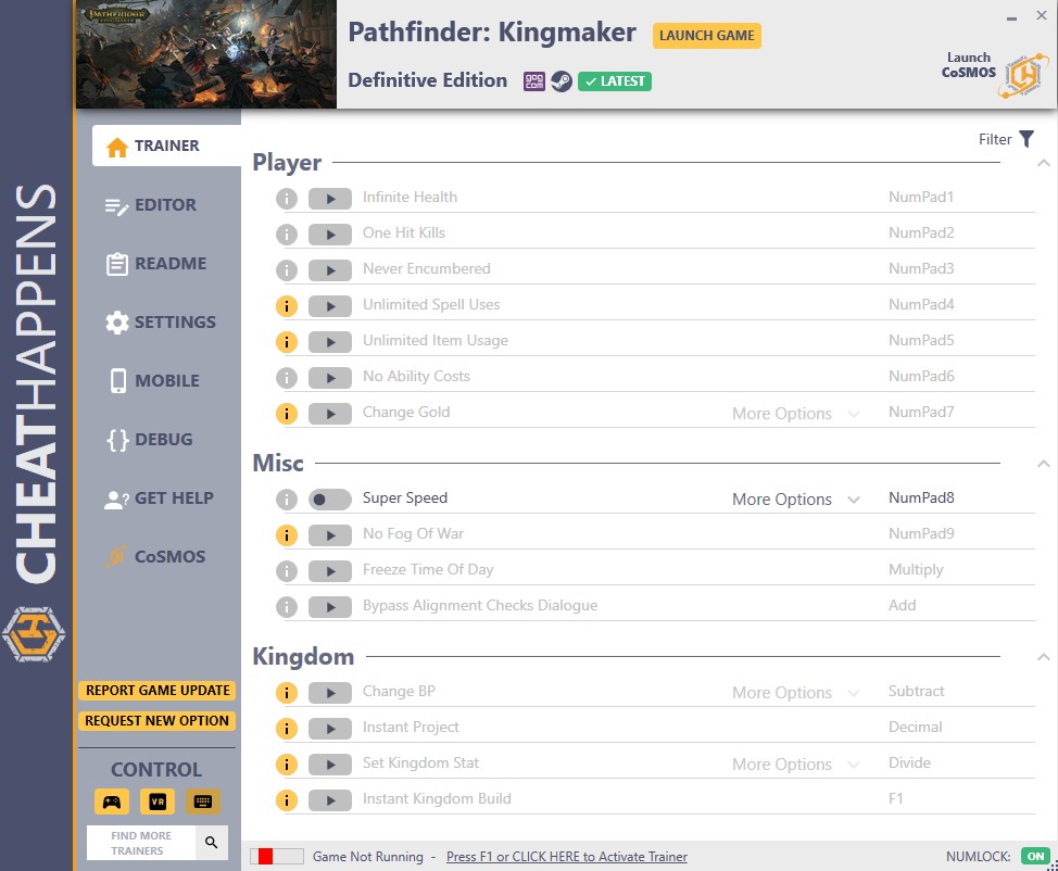 Pathfinder: Kingmaker Trainer
