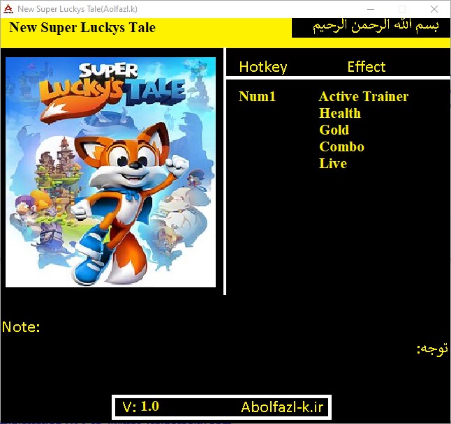 New Super Lucky's Tale Trainer +4