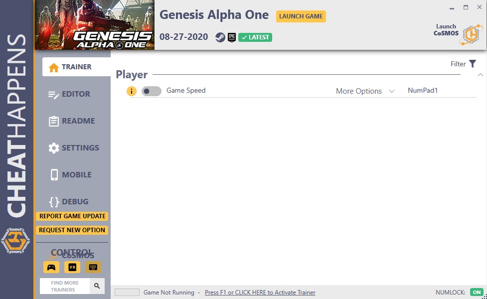 Genesis Alpha One v08.27.2020 Trainer