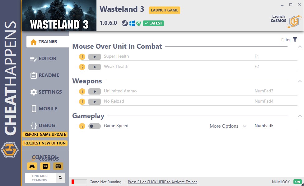 Wasteland 3 v1.0.6.0 Trainer