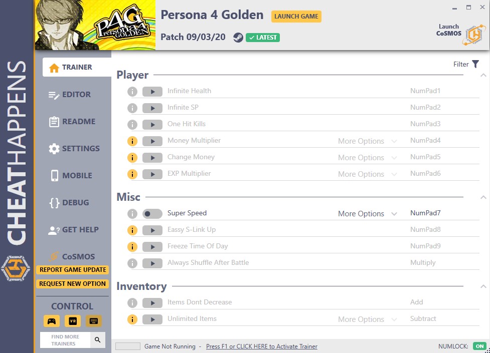 Persona 4 Golden v09.03.2020 Trainer