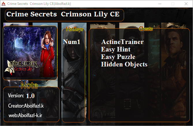 Crime Secrets: Crimson Lily Trainer +3