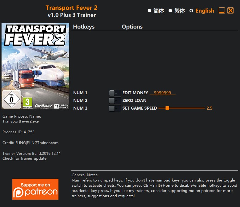 Transport Fever 2 Trainer +3