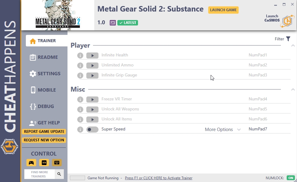 Metal Gear Solid 2: Substance Trainer