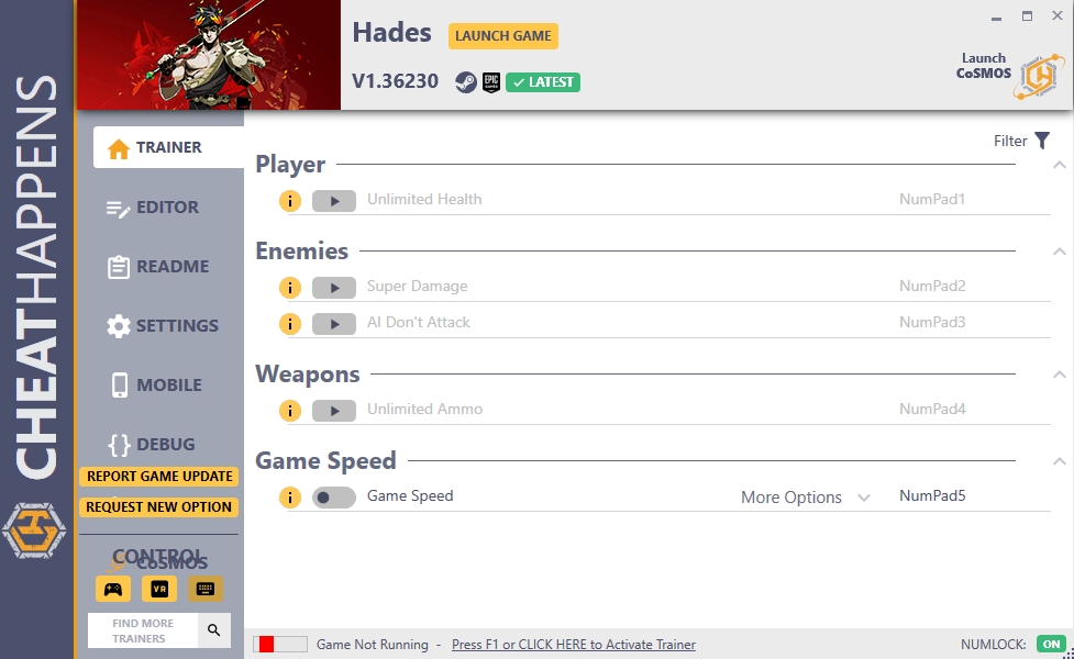 Hades v1.36230 Trainer