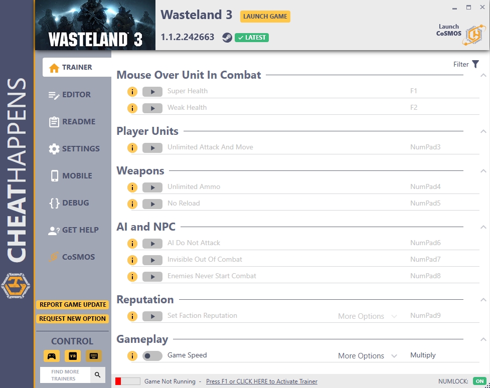 Wasteland 3 v1.1.2.242663 Trainer