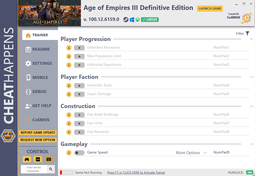 Age of Empires III: Definitive Edition v100.12.6159.0 Trainer