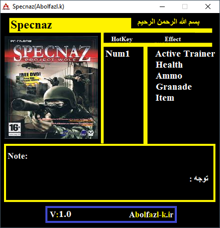 Specnaz v0.9.5 Trainer +4