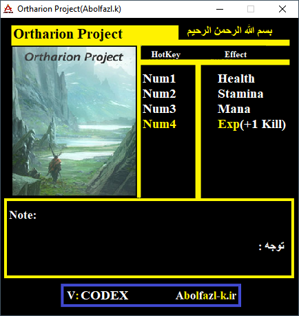 Ortharion Project Trainer +4