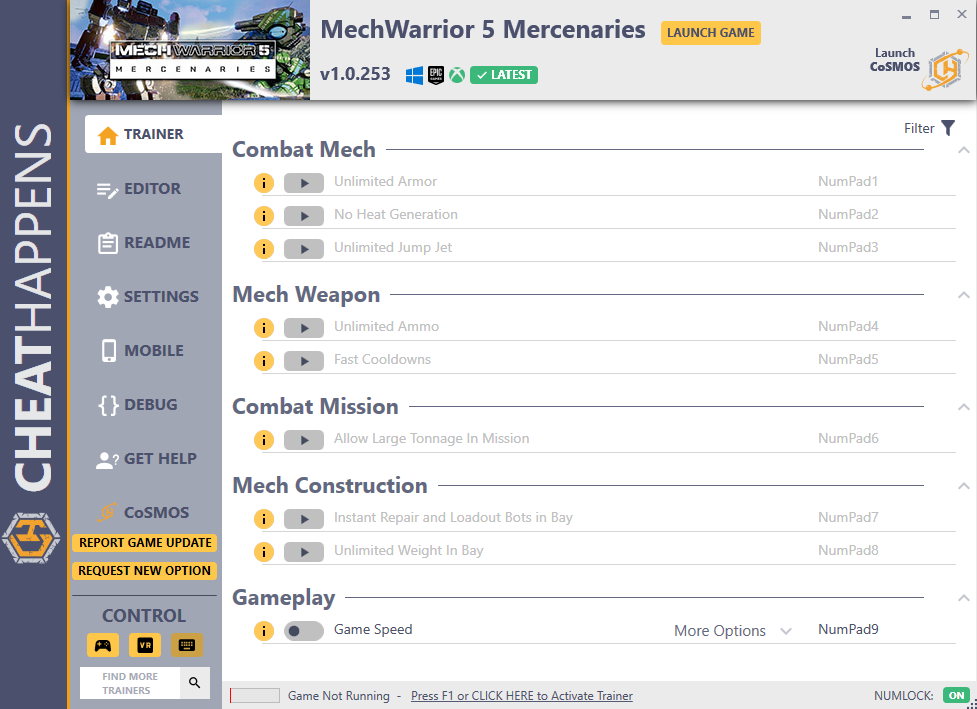 MechWarrior 5: Mercenaries v1.0.253 Trainer