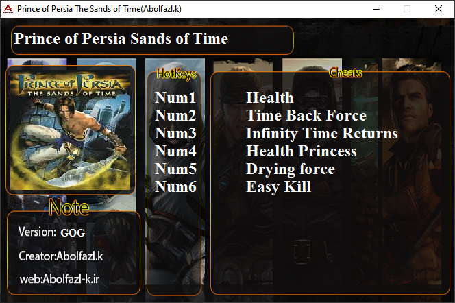 Prince of Persia The Sands of Time Trainer +6