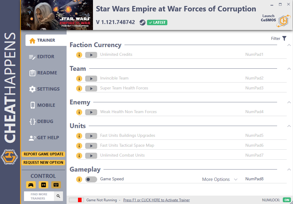 Star Wars: Empire at War - Forces of Corruption Trainer