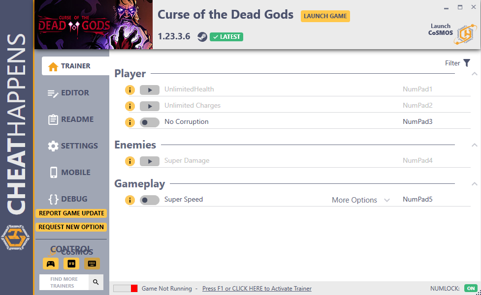 Curse of the Dead Gods v1.23.3.6 Trainer +19