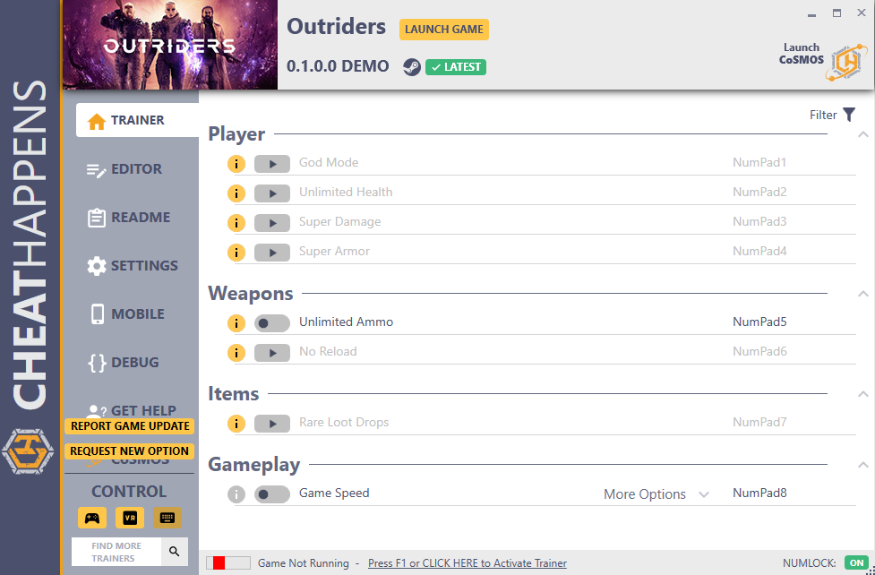 Outriders v0.1.0.0 (Game Demo) Trainer +24