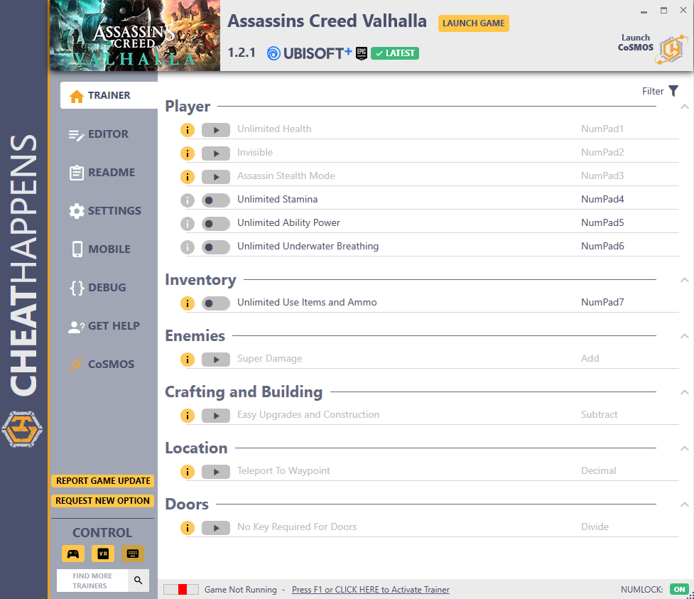 Assassin's Creed Valhalla v1.2.1 Trainer +17