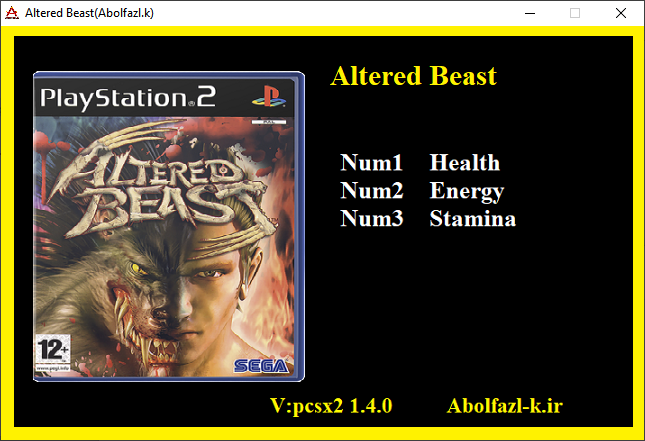 Altered Beast vpcsx2 1.4.0 Trainer +3