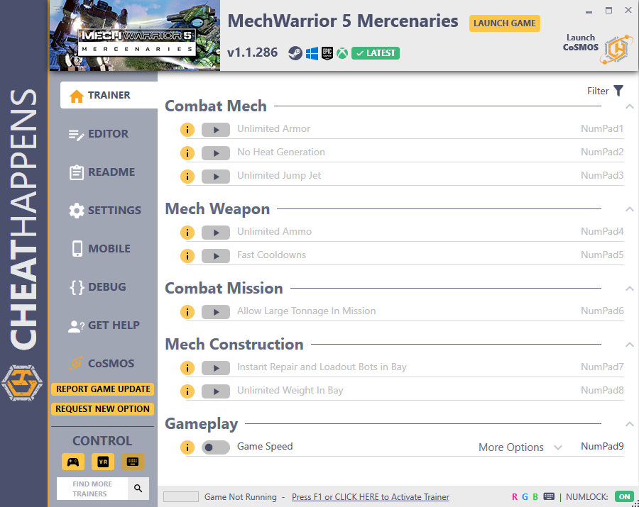 MechWarrior 5: Mercenaries v1.1.286 Trainer +41