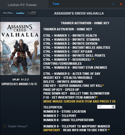 Assassin's Creed Valhalla v1.2.2 Trainer +18