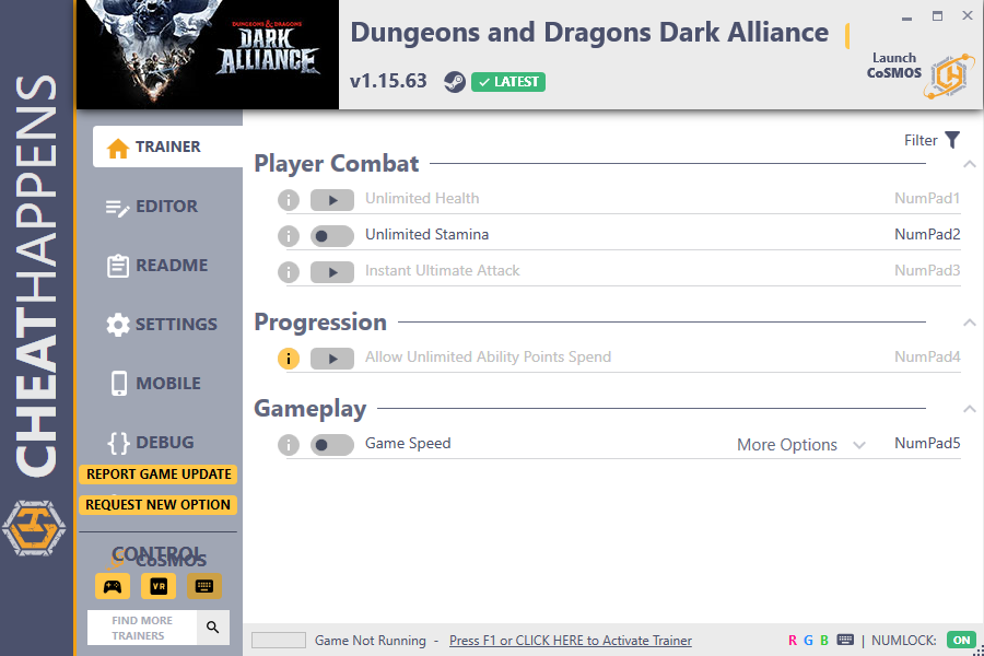 Dungeons and Dragons: Dark Alliance v1.15.63 Trainer +15