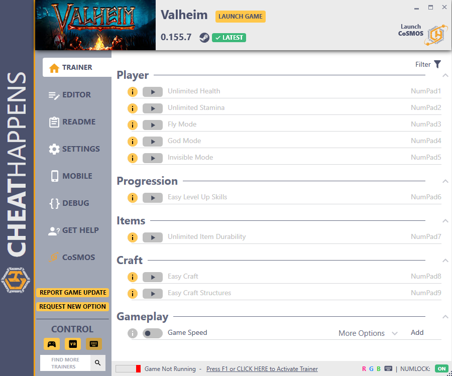 Valheim v0.155.7 Trainer +21