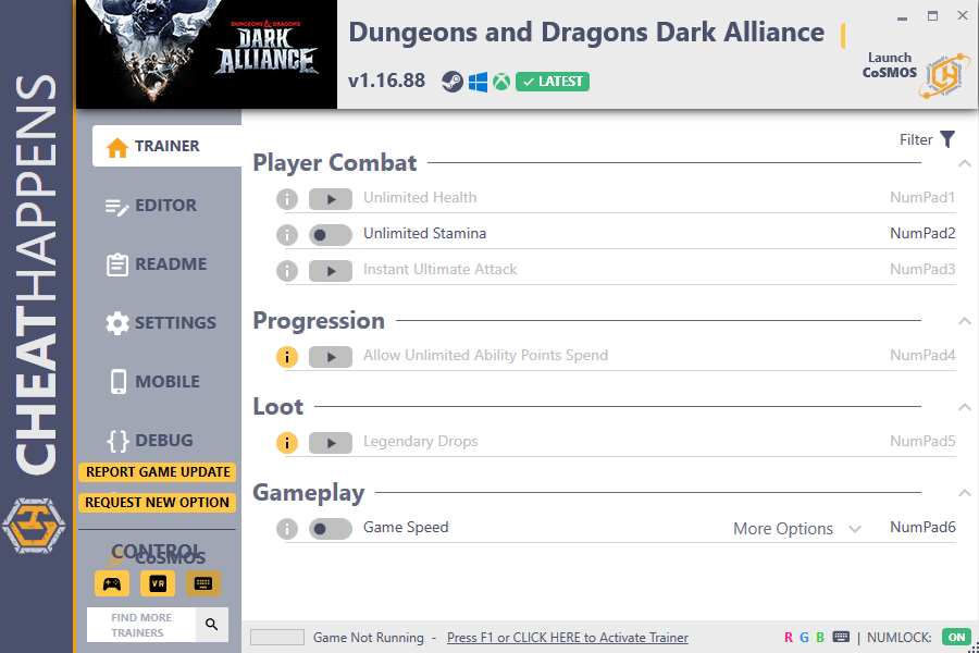 Dungeons and Dragons: Dark Alliance v1.16.88  Trainer +17