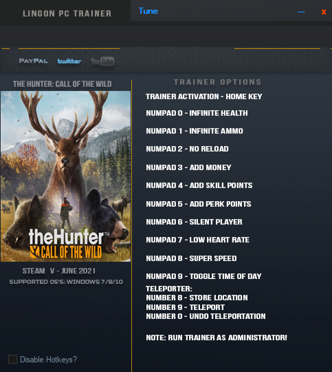 theHunter: Call of the Wild Trainer +12