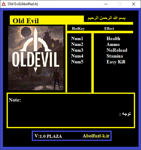 Old Evil v1.03 Trainer +5