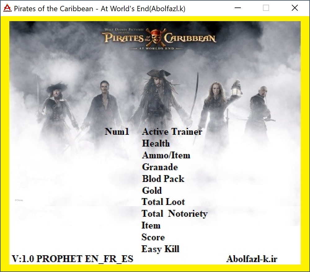 Pirates of the Caribbean: At World's End Trainer +10