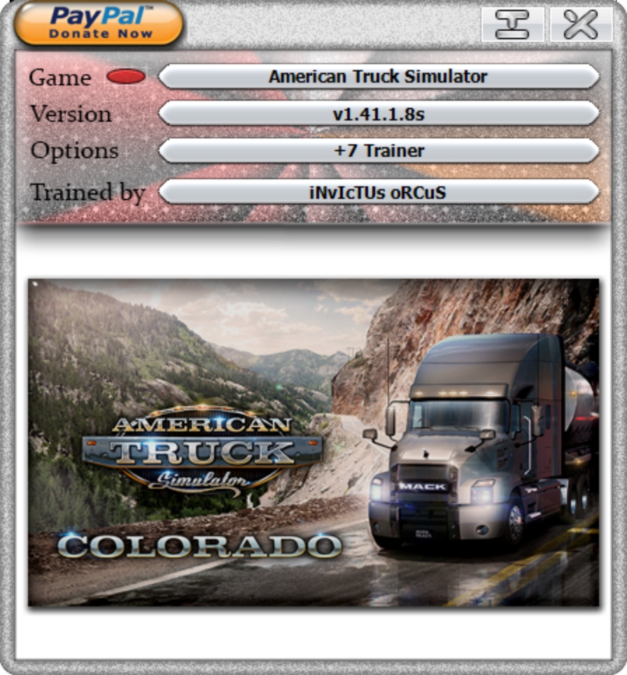 American Truck Simulator v1.41.1.8s Trainer +7