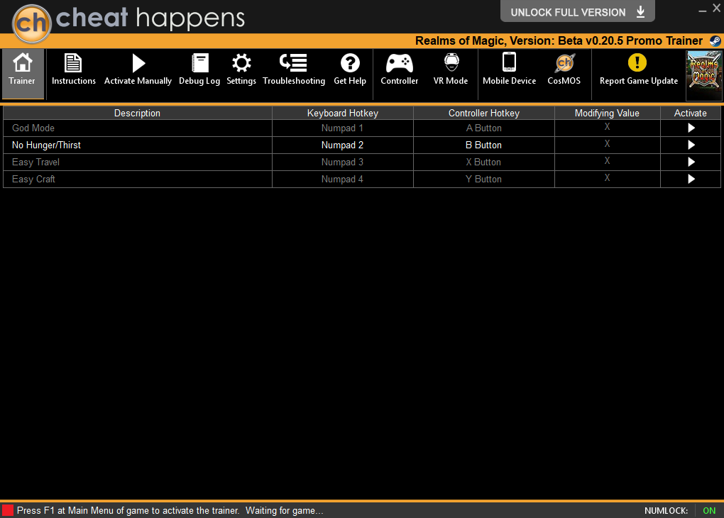 Realms of Magic v0.20.5 Trainer +4