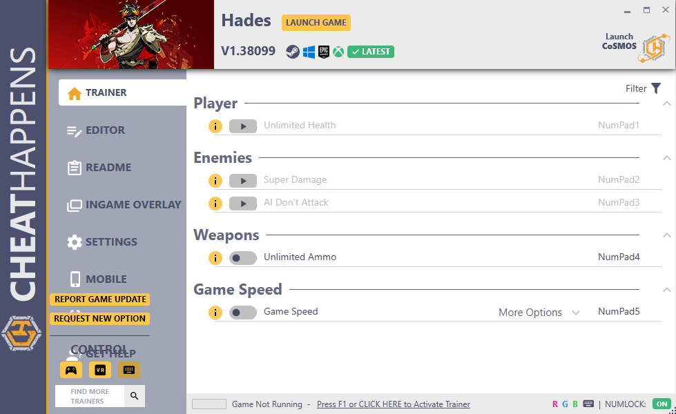 Hades v1.38099 Trainer +14