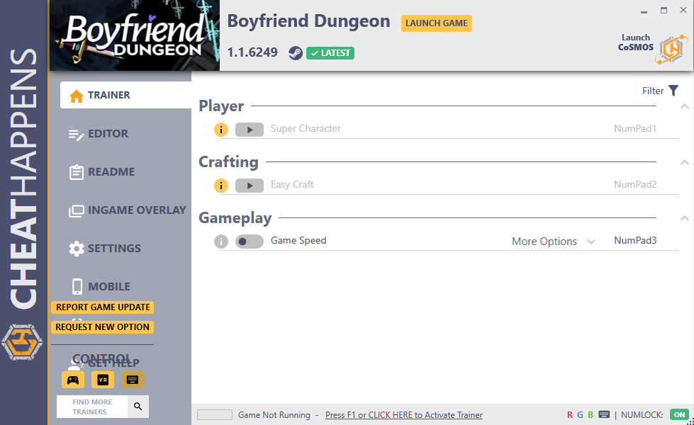 Boyfriend Dungeon v1.1.6249 Trainer +17