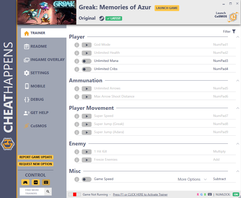 Greak: Memories of Azur Trainer +12