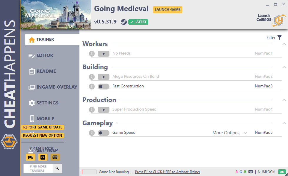 Going Medieval v0.5.31.9 Trainer +32