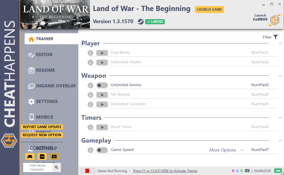 Land of War - The Beginning v1.3.1570 Trainer +10