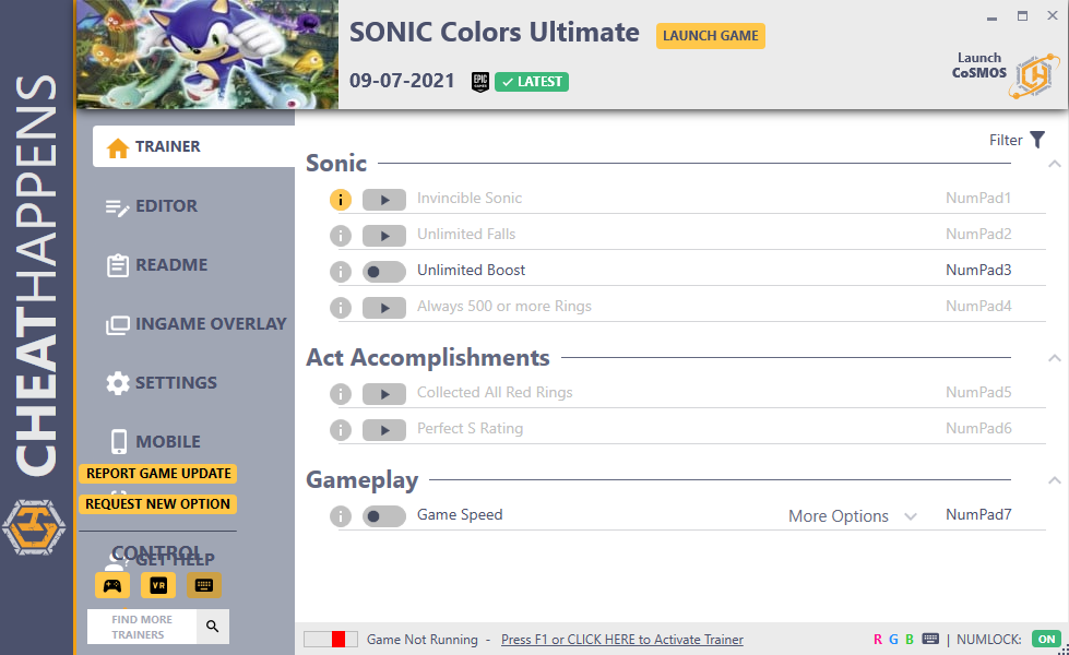 Sonic Colors: Ultimate Trainer +11