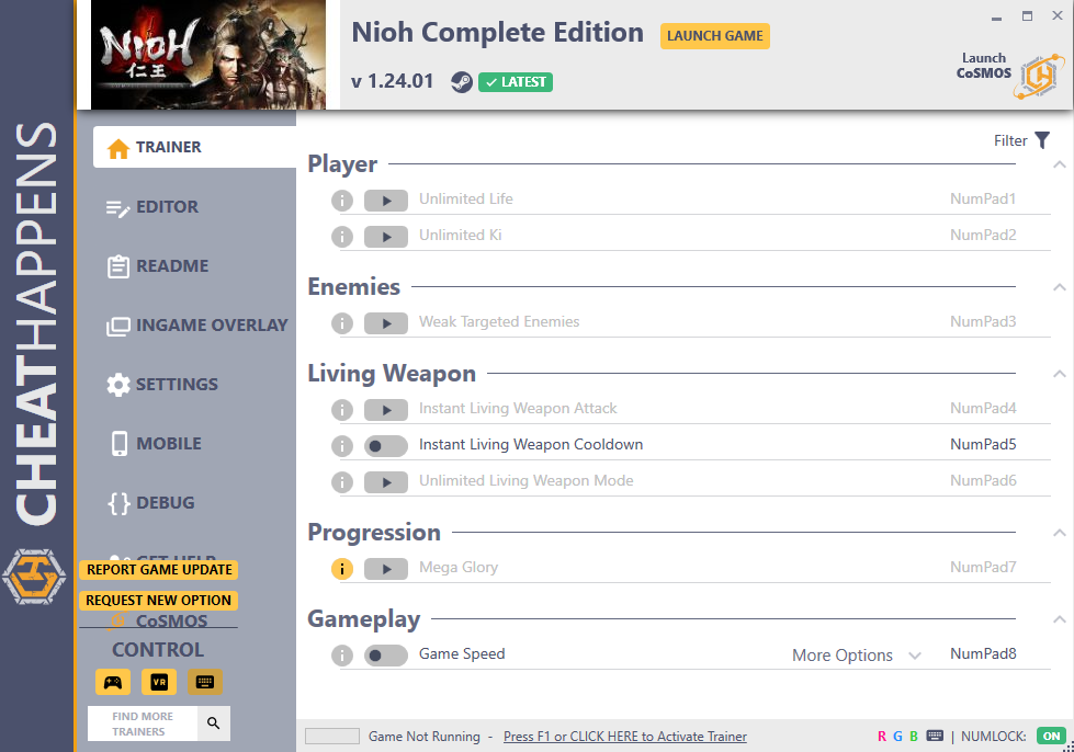 Nioh: Complete Edition v1.24.01 Trainer +17