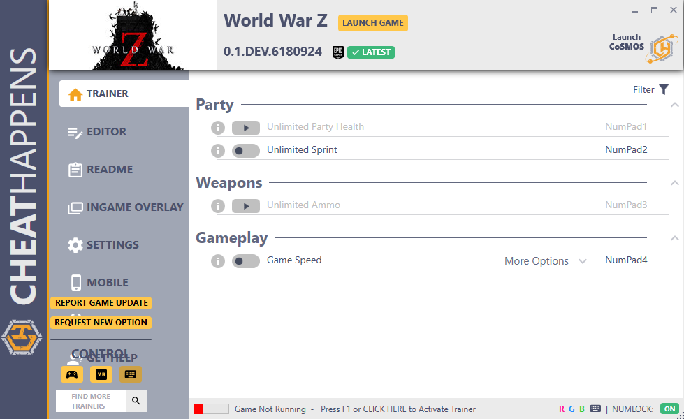 World War Z v0.1.DEV.6180924 Trainer +7