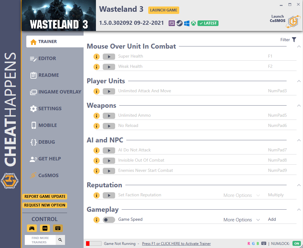 Wasteland 3 v1.5.0.302092 Trainer +32