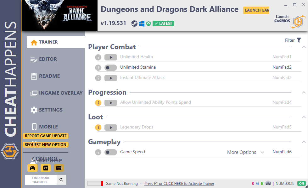 Dungeons and Dragons: Dark Alliance v1.19.531  Trainer +17