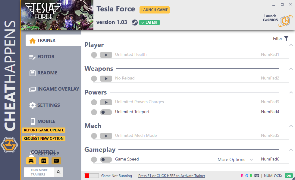 Tesla Force v1.03 Trainer +8