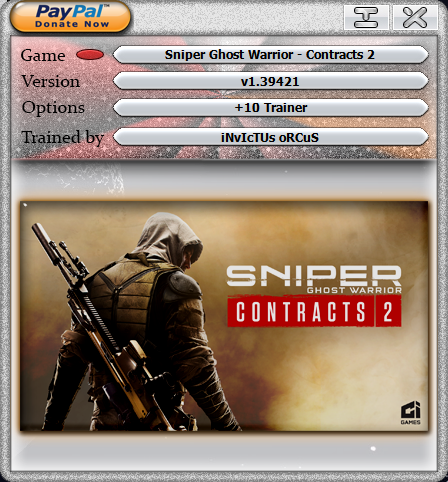 Sniper: Ghost Warrior Contracts v1.39421 Trainer +10