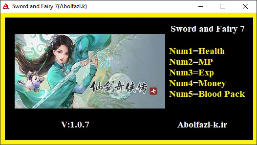 Sword and Fairy 7 v1.0.7 Trainer +5