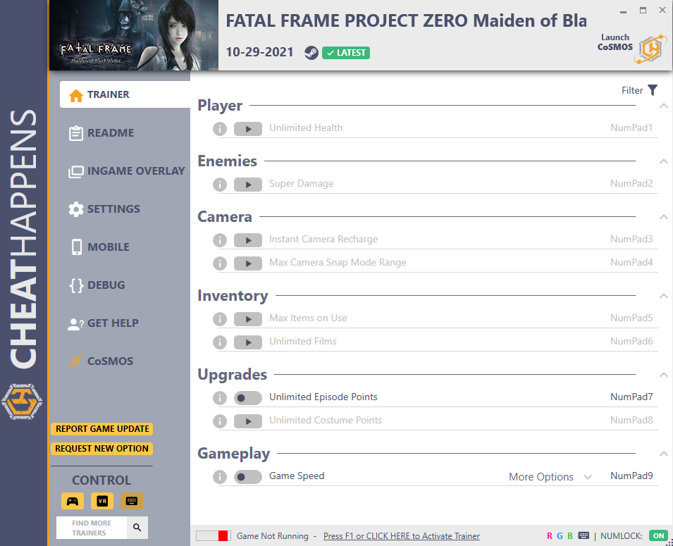 Fatal Frame/Project Zero: Maiden of Black Water Trainer +9